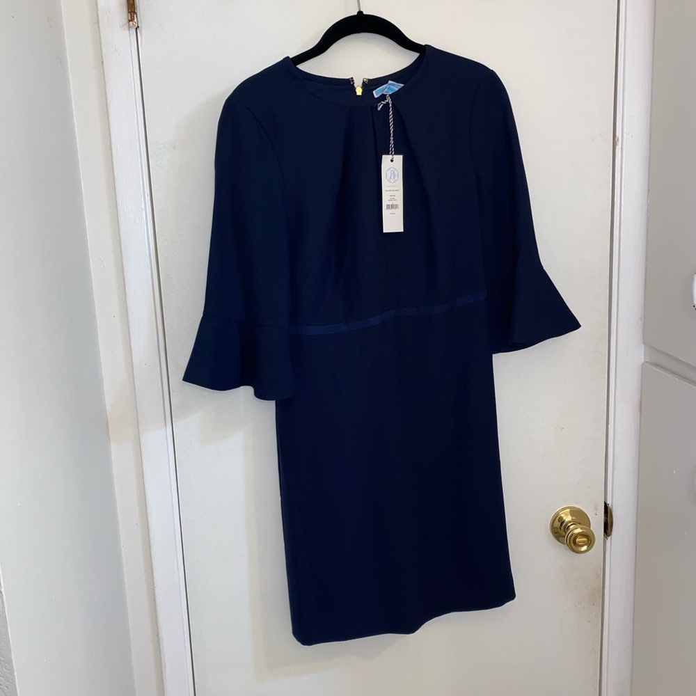 NWT Draper James Keyhole Navy Nassau Blue Dress Size 2